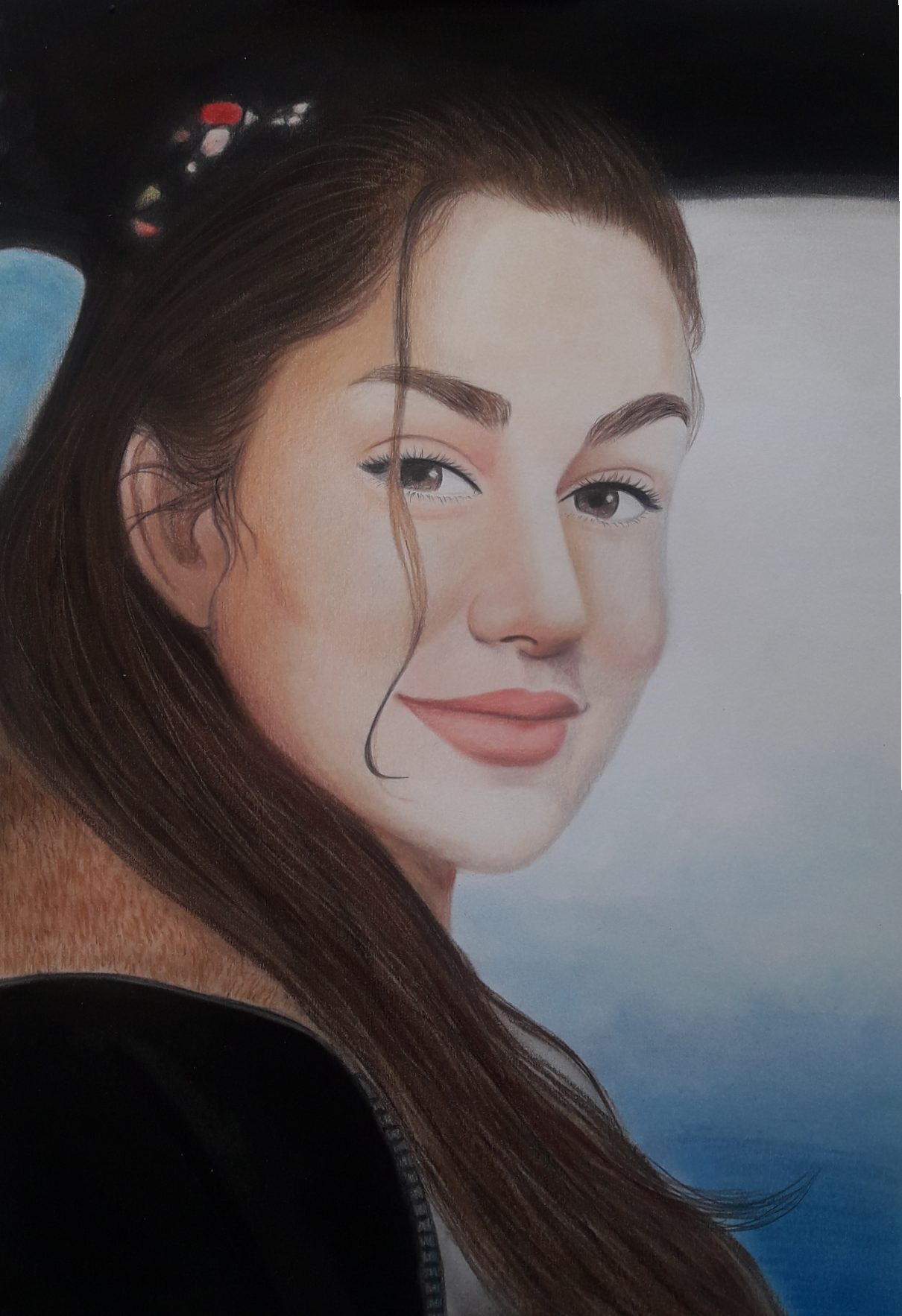 سفارش نقاشی چهره با مداد رنگی
