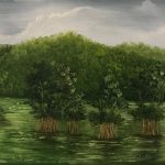تابلو نقاشی رنگ روغن دریاچه استیل