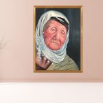 تابلو نقاشی رنگ روغن پیرزن چشم انتظار